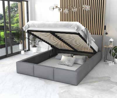Čalouněná postel 140x200 s rámem matrace AMBER