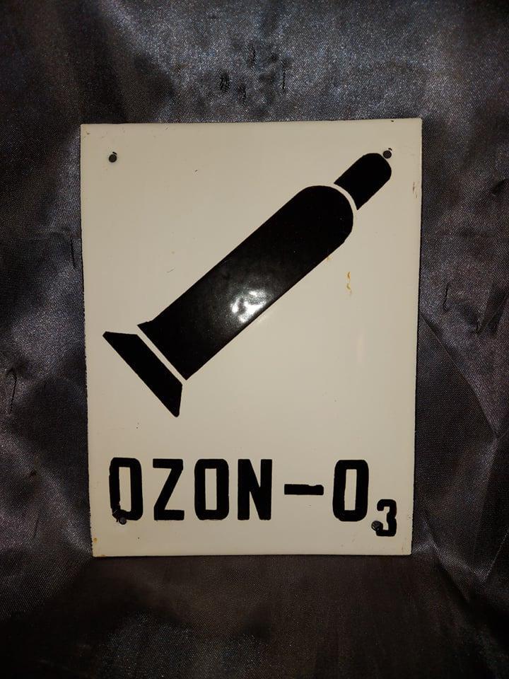 STARÁ SMALTOVANÁ CEDULE OZON - O3 - Starožitnosti