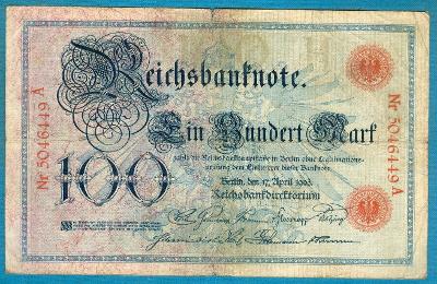 Německo 100 marek 17.4.1903 podtisk H serie A