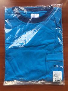 Nové bavlněné modré tričko s krátkým rukávem a kapsou velikost XL