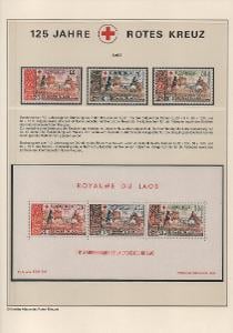 Laos - Červený kříž - albový list s 3 známkami a aršíkem ve fólii 