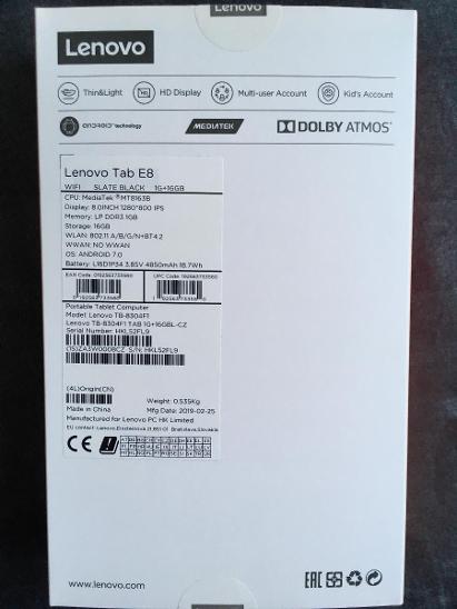 Lenovo tab E8 - Počítače a hry