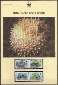 Antigua a Barbuda-Ryby WWF 1987**  Mi. 1010-1013 / 15 €