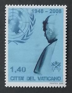 Vatikán 2008 3,5€  Návštěva papeže v OSN, Výročí OSN