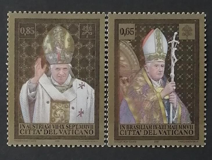 Vatikán 2008 3,5€ Papež a jeho cesty po světě - Známky