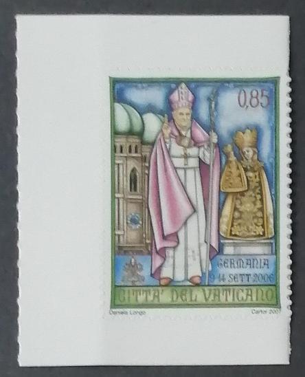 Vatikán 2007 2,4€ Papež a jeho cesty po světě, Samolepící