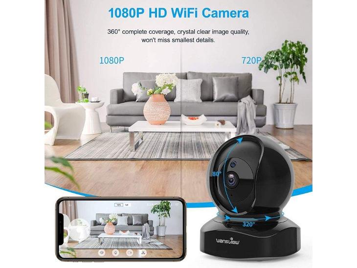 Bezdrátová bezpečnostní kamera Wansview, IP kamera 1080P HD, WiFi domá - Dům a zahrada