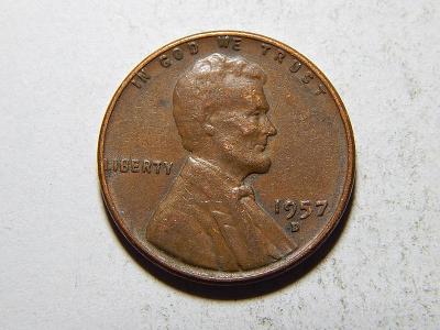 USA 1 Cent 1957 D XF č30644