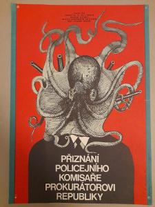 Filmový plakát A3 - K. Machálek - Přiznání policejního komisaře...-