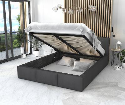 Čalouněná postel 160x200 s rámem matrace AMBER