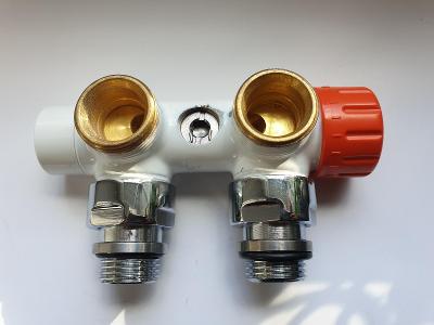 Výprodej - termostat. středový ventil rohový, M30 x 1,5  bílá - COMAP