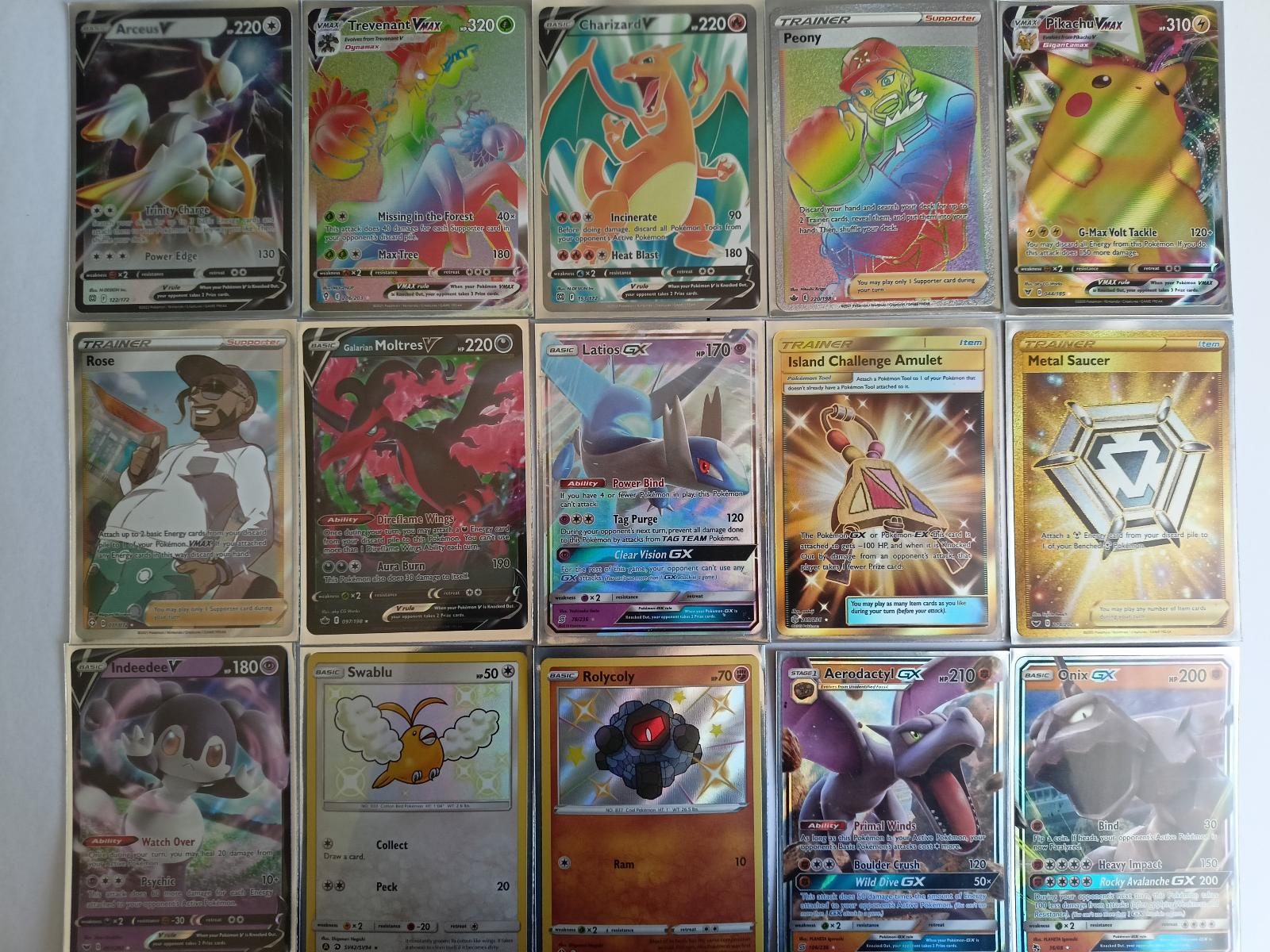 Pokemon - Charizard V full art, Pikachu V Max,2x rainbow ultra rare