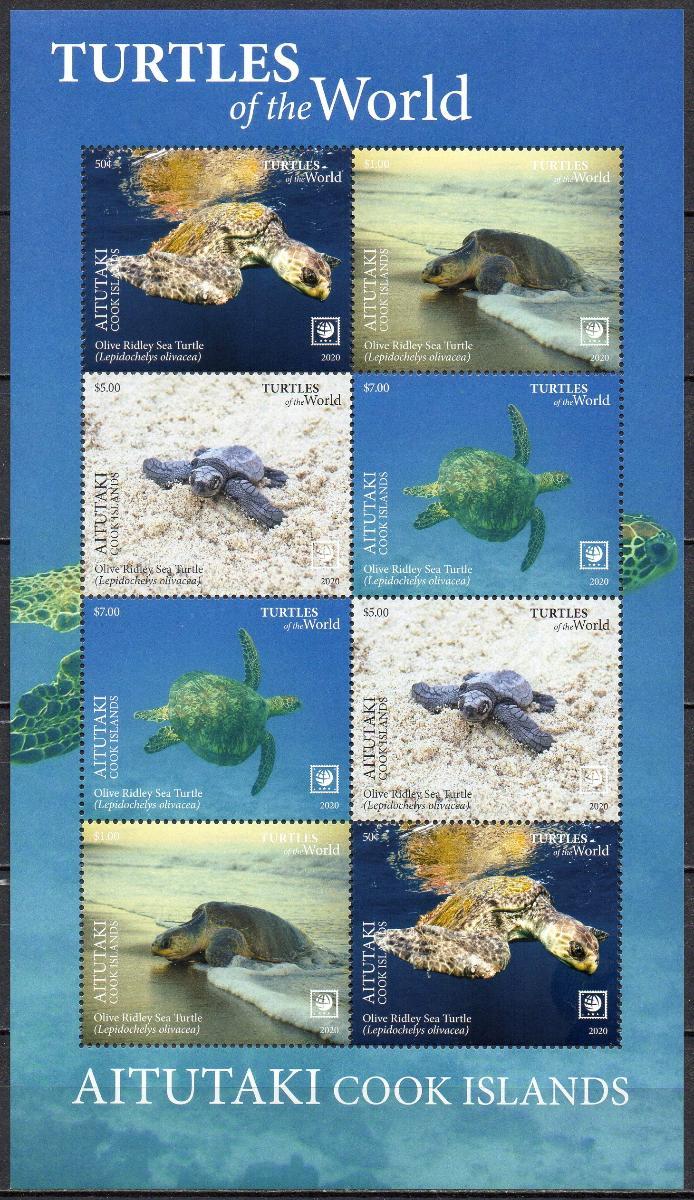 Aitutaki-Želvy 2020** Mi.Klb.1085-1092 / 320 €  / 2 skeny - Tematické známky