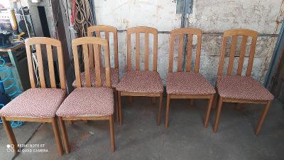 6 dubových masiv židlí  