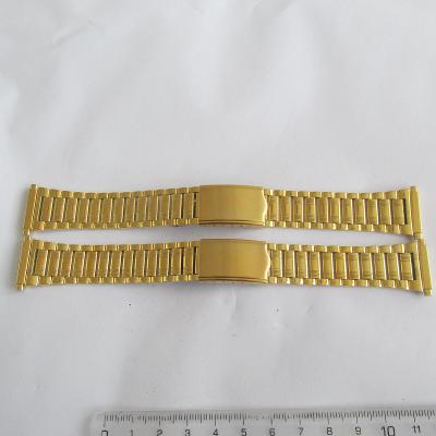 Ocelový tah - řemínek na hodinky ve zlaté barvě 18mm, Stainless steel
