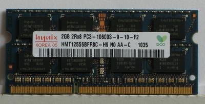 Značková pamäť do notebooku Hynix 2GB 2Rx8 PC3-10600S-9-10-F2