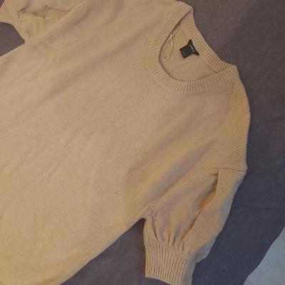 LINDEX svetr svetřík vel L až XL béžový krátký rukáv