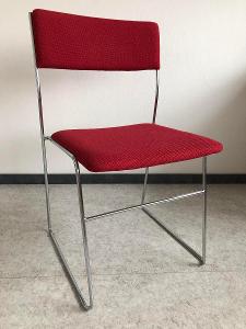 4ks červená čalouněná židle