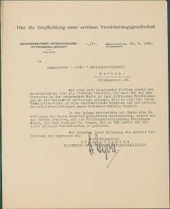 3B69 Brandenburger Versicherung - nárazník Casco - sleva - r. 1928
