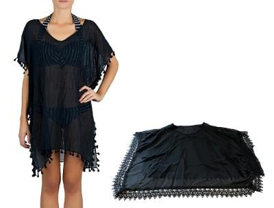 Plážové šaty pareo sarong 0313 černé