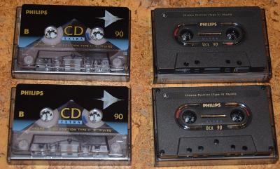 kazeta 2x PHILIPS CD EXTRA + 2x PHILIPS UCX 90min., typ II, chrom