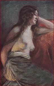 Akt (erotika) * žena, portrét, umelecká, sign. Winck * M2592