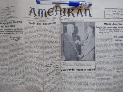 Amerikán 21.8.1947 čsr deník v Chicagu .kompletní 