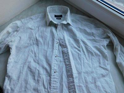 Bílá zajímavá košile Zara Man - Slim Fit, velikost 38