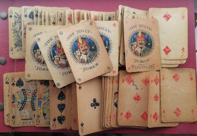 Starožitné hrací karty Piatnik Praha XII, 109 kusů
