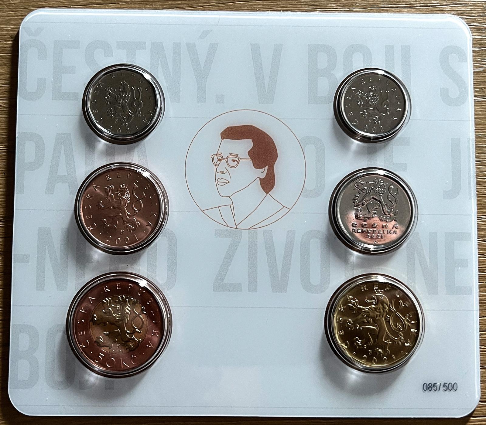 Sada českých oběžných mincí 2021 - Milada Horáková - č. 85 - - Numismatika