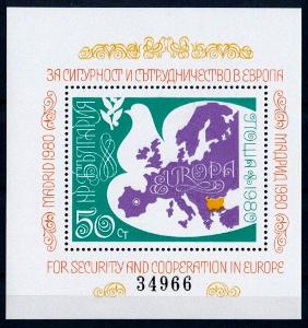 Bulharsko 1980 **/Mi. Block 106 , Evropa ,  (Mi€ 12) , /L22/