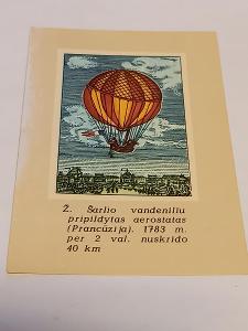 H - Kartičkové kalendáříky - 1989 - balón, historie - KUP TEĎ