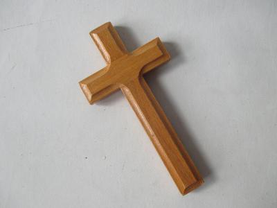Dřevěný nástěnný kříž / křesťanský 14 cm 