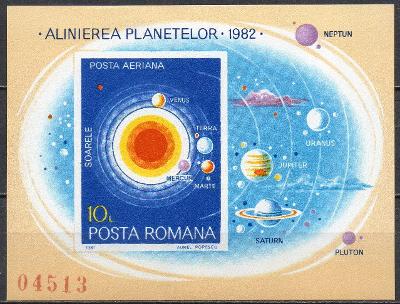 Rumunsko-Konstelace planet 1981**  Mi.Bl.182 / 36 € 