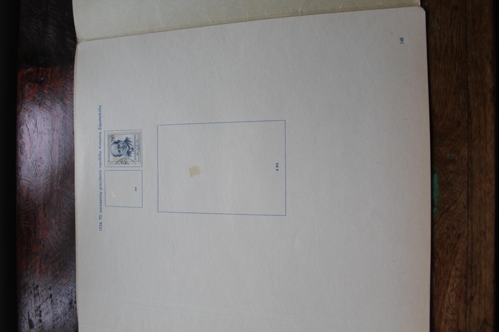 Československo albové listy dodatek 1954 5x list se známkami  - Sběratelství