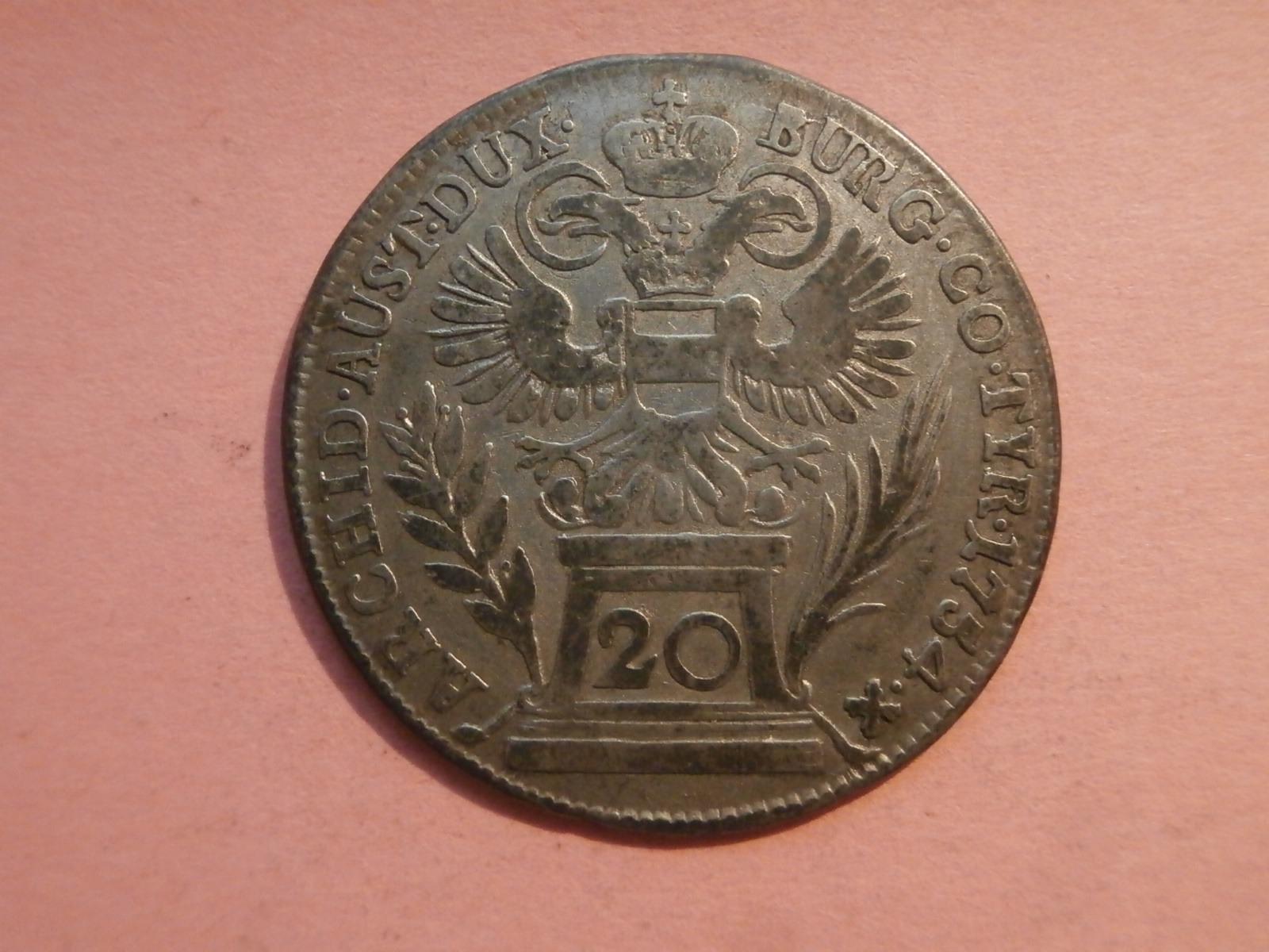 20 Krejcar 1754 ,  Vídeň ,  Marie Terezie - Numismatika