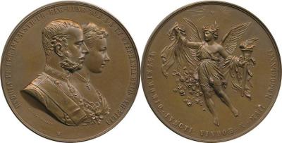Tautenhayn - AE medaily na pamiatku sobáša 10.V.1881 R!