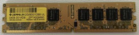 Testovaná operační paměť RAM Zeppelin DDR2 2GB 800MHz -záruka 6 měsíců