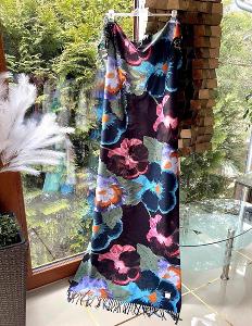 Velká nová šála/šátek květiny na jaro/podzim ( 50 % kašmir) Cashmere