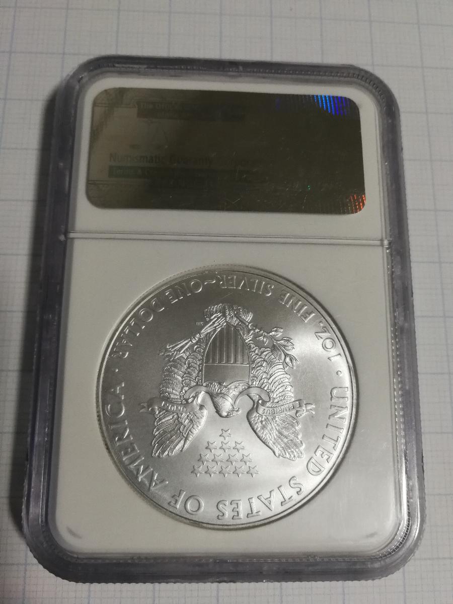 Silver eagle 1 oz stříbrná mince NGC MS 69 Ročník 2009 - Numizmatika