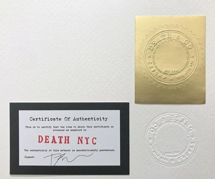 DEATH NYC © /WARHOL + SPRAY/ CERTIFIKACE, SIGNOVÁNO, ČÍSLO 56/100 - Výtvarné umění