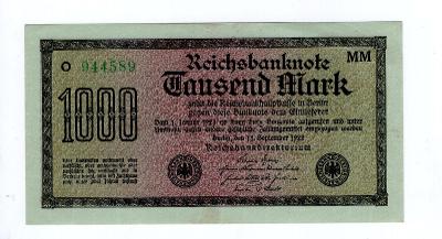 1000 Marek - 1922 - série O MM - zelený číslovač - NĚMECKO