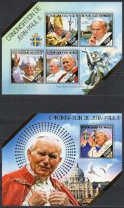 Niger-Papež Jan Pavel II. 2014**  1Klb.+1Bl. / Mi.22 €