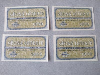 Los Starý los loterie Auto Věcná loterie Jednota Obchod Znak Erb 1959