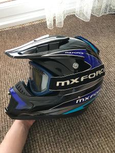 Motokrosová helma MX FORCE + brýle MX FORCE