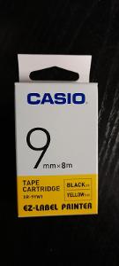 Popisovací páska CASIO EZ-LABEL XR-9YW1, 9mmx8m, Black on Yellow Tape