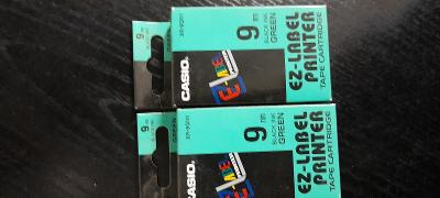 Popisovací páska CASIO EZ-LABEL XR-9GN1, 9mm, Black Ink on Green Tape