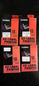 Popisovací páska CASIO EZ-LABEL XR-18RD1, 18mm, Black Ink on Red Tape