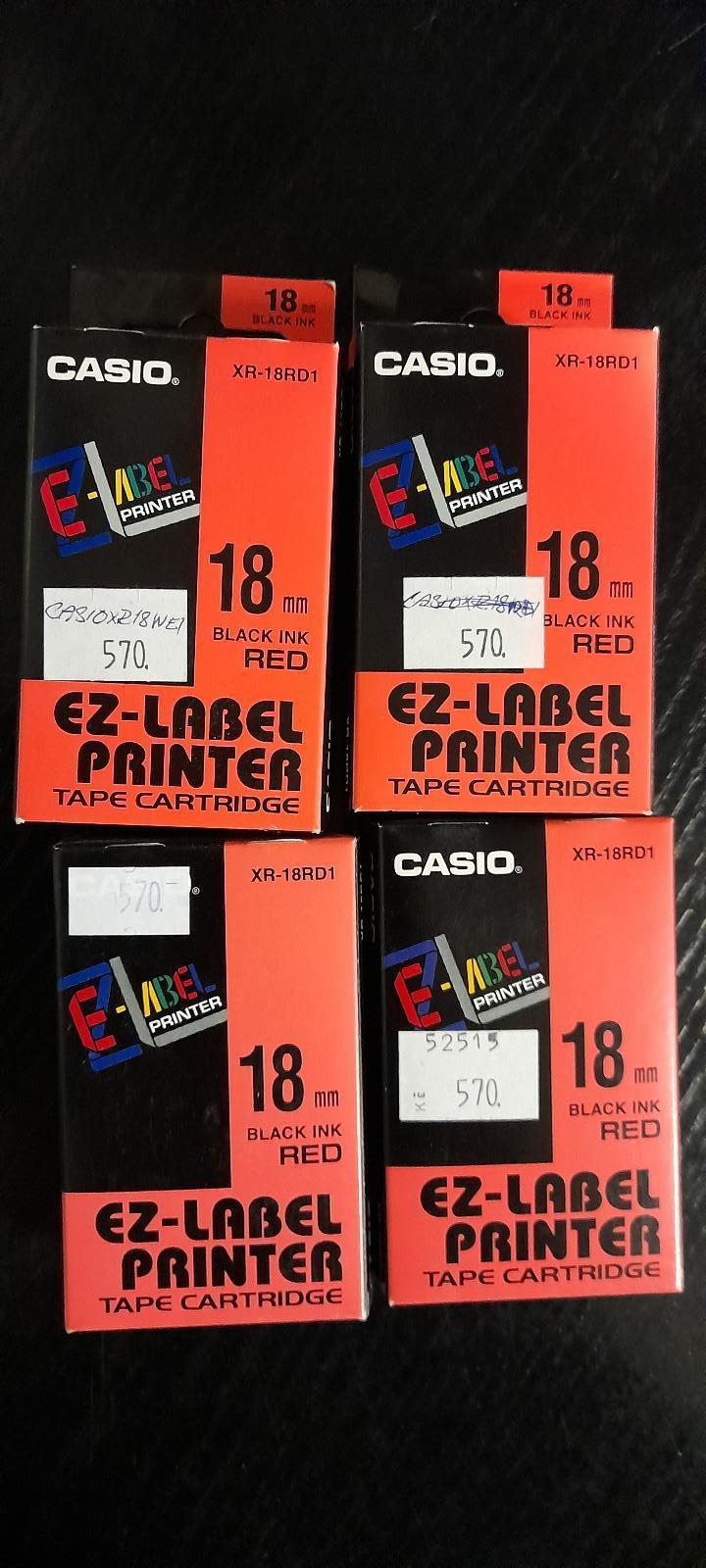 Popisovací páska CASIO EZ-LABEL XR-18RD1, 18mm, Black Ink on Red Tape - Tiskárny, příslušenství