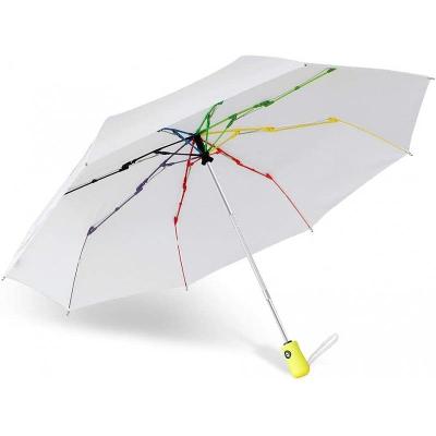 Automatický větruvzdorný cestovní deštník Bestkee, bílá